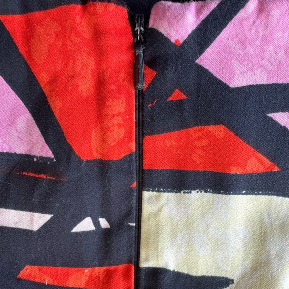 French Connection bodycon pink orange black Size 4 small sleeveless fitted - Picture 9 of 11